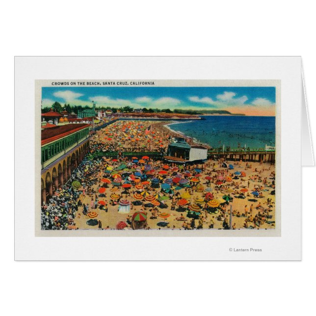 Multitud en la playa, Santa Cruz, Santa Cruz, CA (Anverso (Horizontal))