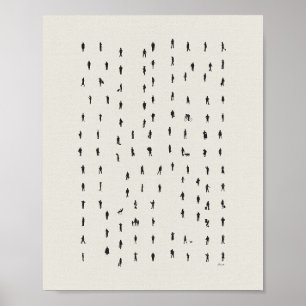 Multitud minimalista de personas en el arte de la 