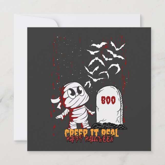 Mummy at Grave Boo Halloween (Anverso)