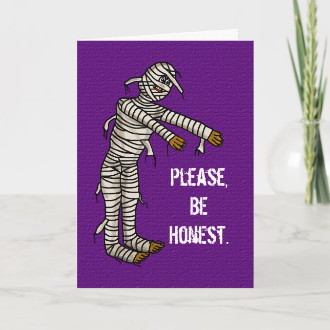 Mummy Funny Tarjeta Halloween - ¡Personalizar! (Anverso)