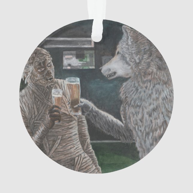 Mummy Werewolf Bebe Fantasía Ornamento acrílico (Reverso)