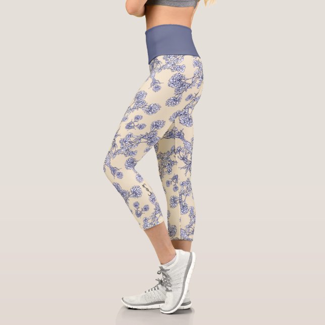 Mums Flower Overlay Lace 2  Capri Leggings (Izquierda)