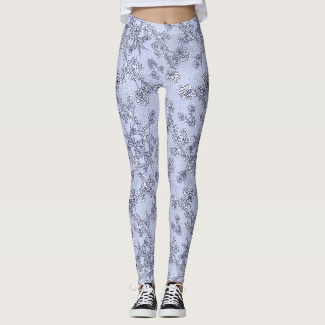 Mums Flower Overlay Lace Art Leggings (Anverso)
