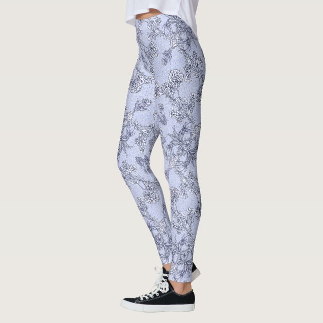 Mums Flower Overlay Lace Art Leggings (Izquierda)
