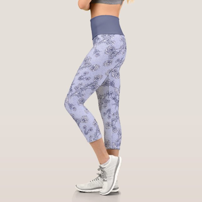 Mums Flower Overlay Lace Capri Leggings (Izquierda)