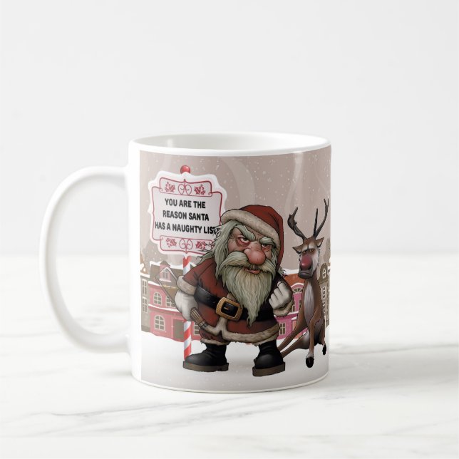 Mún Santa bebido, mala taza del regalo del navidad (Izquierda)