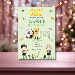Mundial de fútbol adorable invitación de cumpleaño