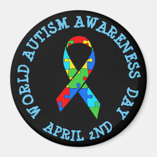 Mundo autismo conciencia día imán del 2 de abril