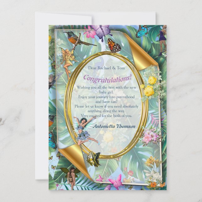 Mundo caprichoso de hadas y aves tropicales (Anverso)