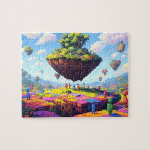 Mundo de damero, 8x10 pulgadas, rompecabezas de 11