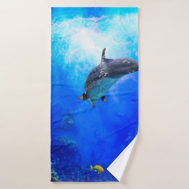 Mundo de delfines "VIENTO EN EL AGUA" (Toalla de baño)