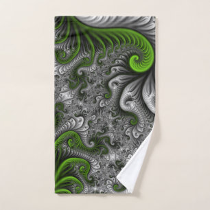 Mundo de fantasía verde y gris arte abstracto frac