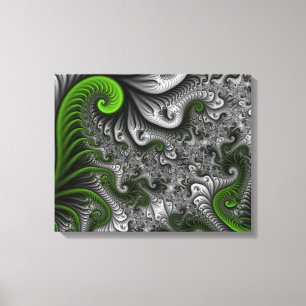 Mundo de fantasía verde y gris arte abstracto frac