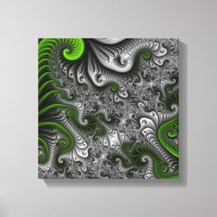Mundo de fantasía verde y gris arte abstracto frac