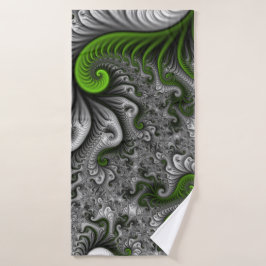 Mundo de fantasía verde y gris arte abstracto frac