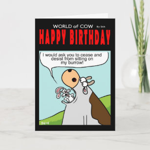 Mundo de la tarjeta de cumpleaños de la vaca