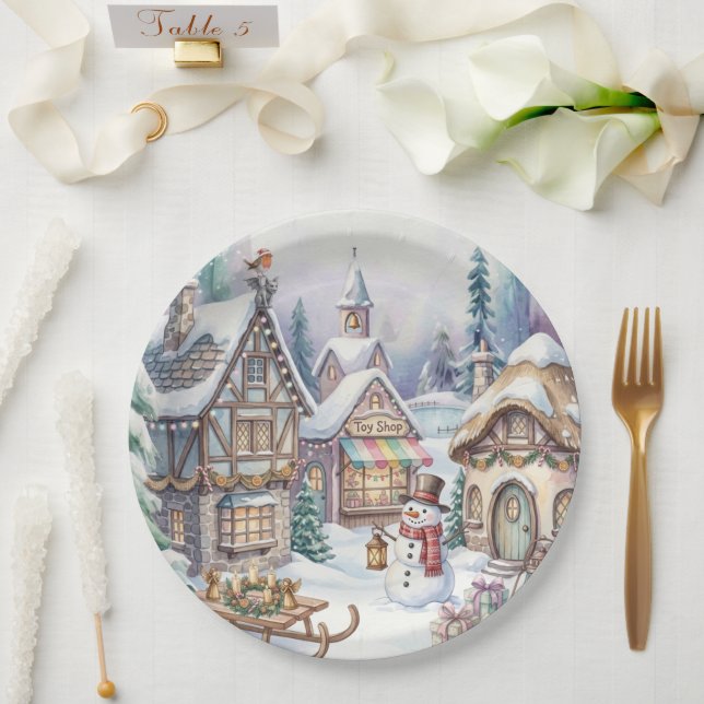 Mundo Mágico de Invierno Plato de Papel (Boda)