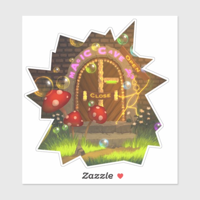 Mundo Mágico Pegatina Brillante Colorida (Hoja)