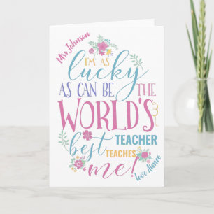 mundo mejor profesor me enseña tarjeta