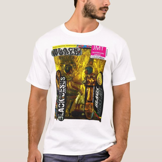 MUNDO NEGRO JMT Camiseta básica masculina (Anverso)