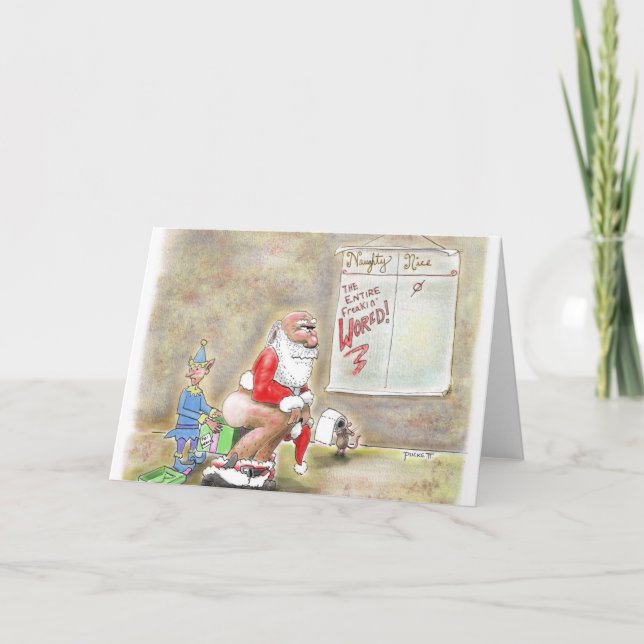 ¡Mundo travieso! Tarjeta de navidad (Anverso)