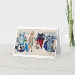 Muñeca de papel de libro de cuentos, tarjeta de sa