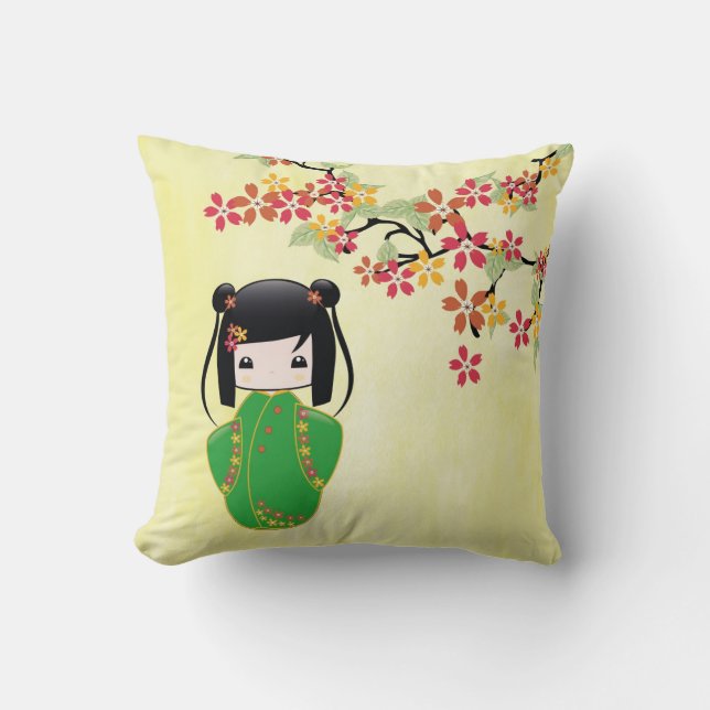 Muñeca de Sakura Kokeshi, almohada (Anverso)