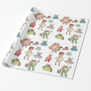 Muñeca del papel de arte del vintage. Muñeca de