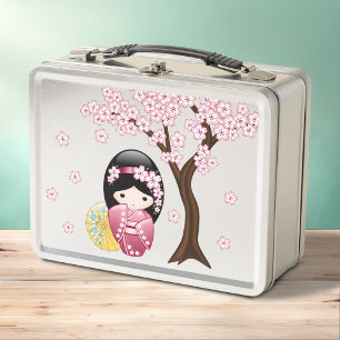 Muñeca Kokeshi de primavera - Chica Geisha japonés