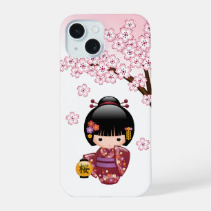 Muñeca Kokeshi de Sakura - Lindo niña Geisha Japon