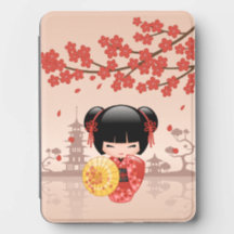 Muñeca Kokeshi de Sakura Roja Geisha Japonesa