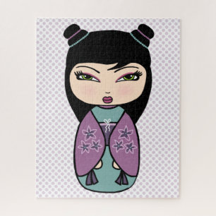 Muñeca Kokeshi Morado Puzzle