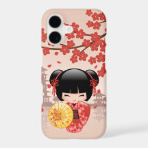 Muñeca Kokeshi Sakura Roja - Geisha Japonesa