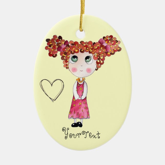 Muñeca linda con el ornamento rosado del vestido (Frente)