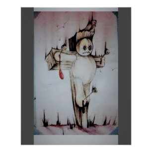 Muñeca Vudú Esténcil — Impresión de Arte Oscuro Or
