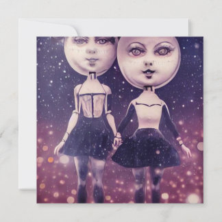 Muñecas de la luna surrealista vintage