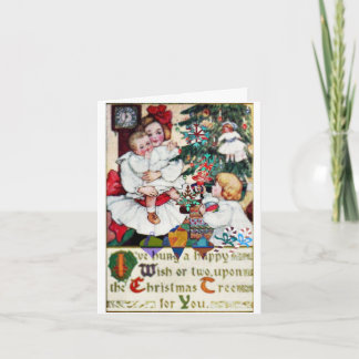Muñecas de los chicas de la tarjeta de Navidad de
