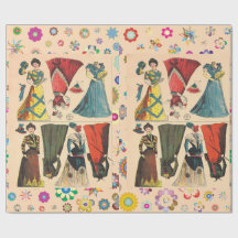 Muñecas de papel antiguas victorianas con vestidos