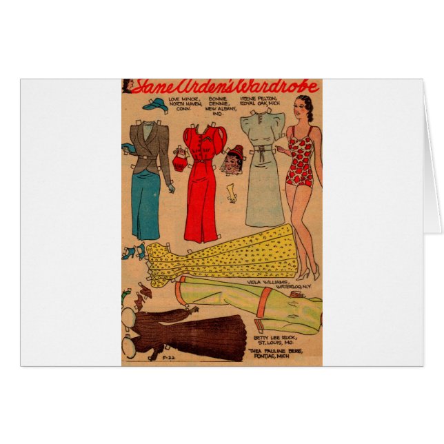 Muñecas de papel de los años 1930 vestidos blancos (Anverso (Horizontal))