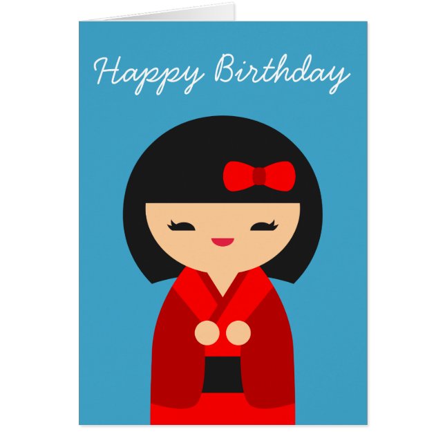 Muñecas japonesas rojas kokeshi (Frente)