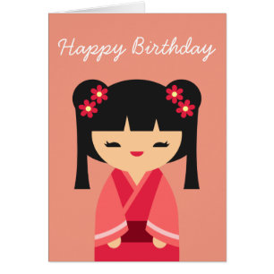 Muñecas japonesas rosadas kokeshi