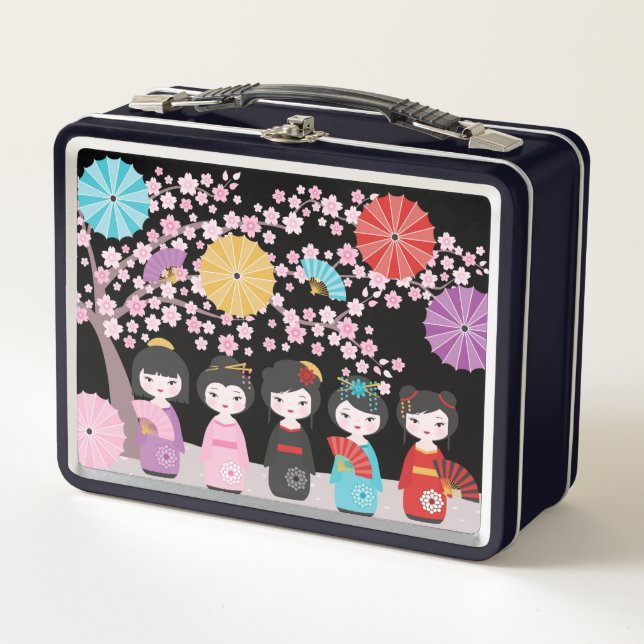 Muñecas kokeshi japonesas negras (Anverso)