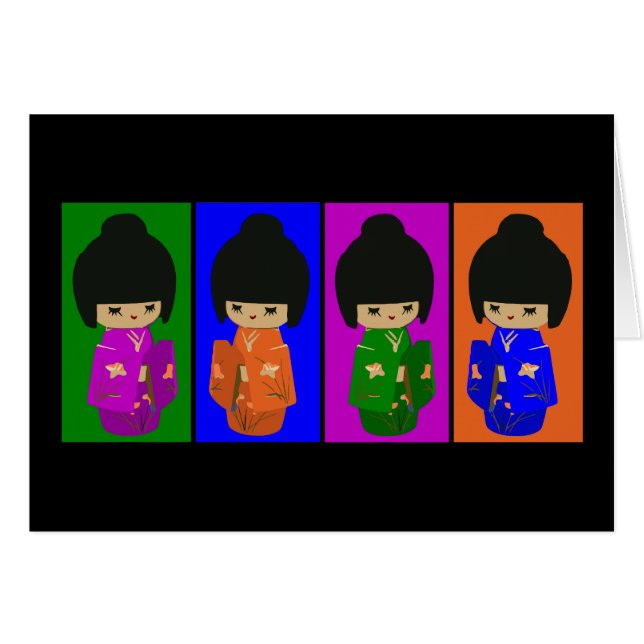 Muñecas lindas de Kokeshi del arte pop (Anverso (Horizontal))