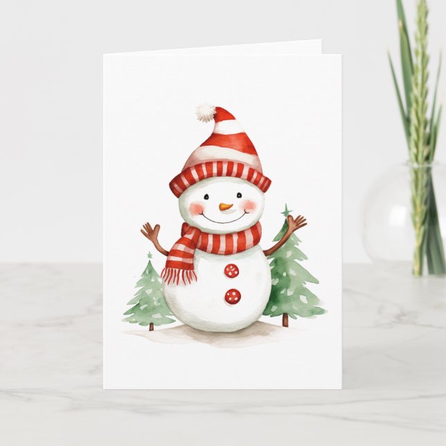 Muñeco de Navidad Feliz con Árboles  (Anverso)