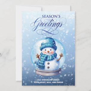 Muñeco de nieve azul blanco Feliz Navidad