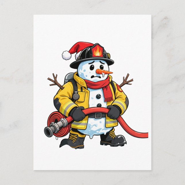 Muñeco de nieve Bombero Navidad 2026 Fiesta Divert (Anverso)