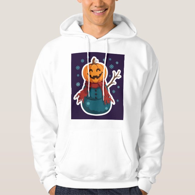 Muñeco de nieve con capucha de sudadera con cabeza (Anverso)