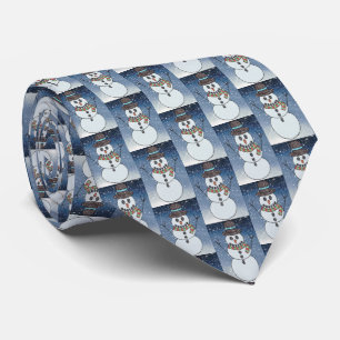 Muñeco de nieve con corbata