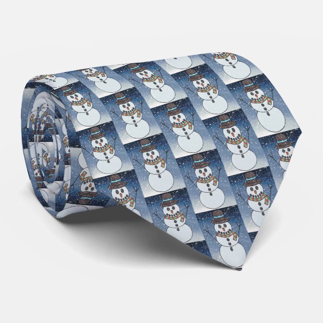 Muñeco de nieve con corbata (Enrollado)