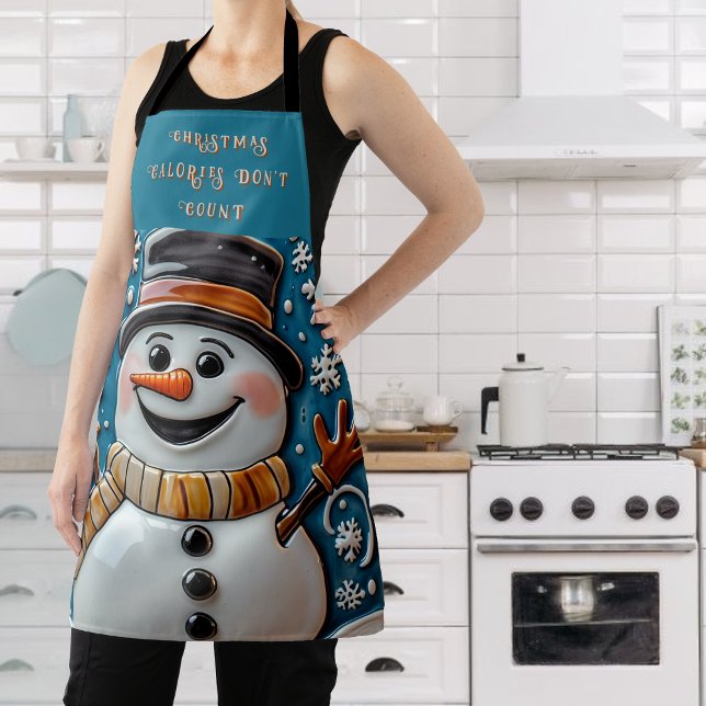 Muñeco de nieve con delantal de Navidad (Subido por el creador)